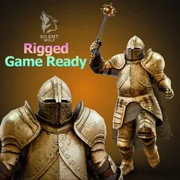 Medieval knight Rigged Animated