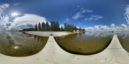 Dirt Lake Wood Bridge Bluesky