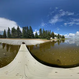 Dirt Lake Wood Bridge Bluesky