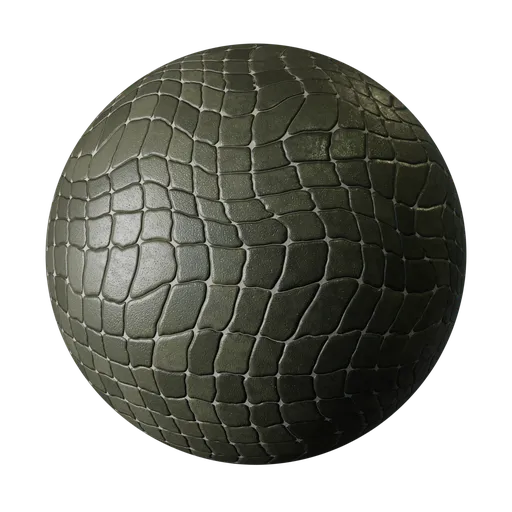 Olive Green Reptile Leather