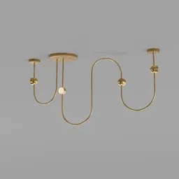 Contemporary Dia Sinuous LED Chandelier