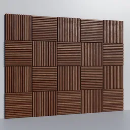 Wooden Grid Wall Panel