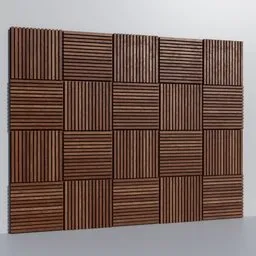 Wooden Grid Wall Panel