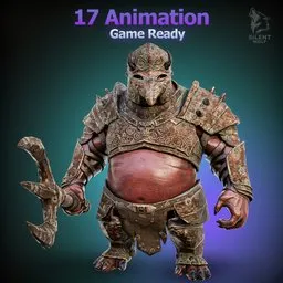 Swamp Monster-Rigged-Animated