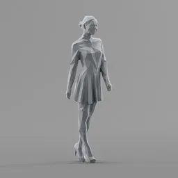 Lowpoly Female Walking