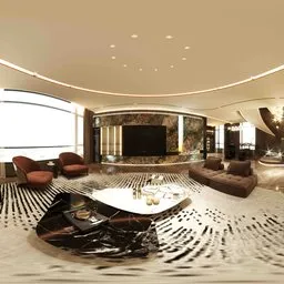 Luxury Dark Marble Living Hall