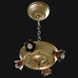 Petal-Shade Pan Lamp Chandelier