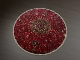 Detailed round Persian-style rug 3D model optimized for Blender rendering.