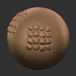 ER Dragon Brush 193 imprint for 3D sculpting, creating detailed reptilian texture on models.