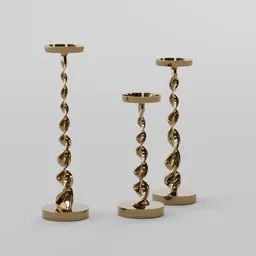 Aluminum Tabletop Candlestick Set