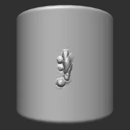 3D sculpting brush effect showing welded metal texture on cylindrical surface, compatible with Blender 3D.