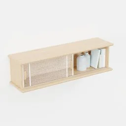 Wall shelves with book and glass