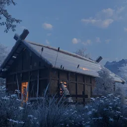 Winter Snowy Cabin animation