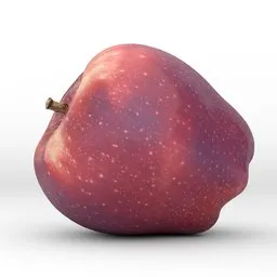 Highly detailed 3D red apple model with textured surface created for Blender rendering and kitchen visualization.