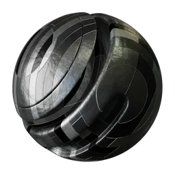 High-resolution PBR material for Blender 3D featuring black and white polished metallic tiles with reflective surfaces.