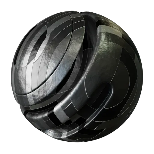 High-resolution PBR material for Blender 3D featuring black and white polished metallic tiles with reflective surfaces.
