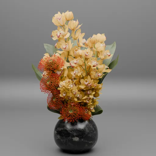 Yellow Orchid Flower Arrangement