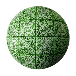 Wall Tiles Ornate Green