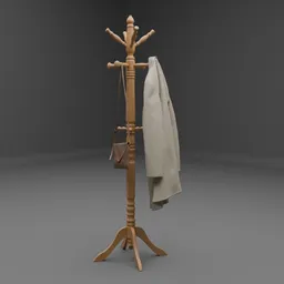 Wooden Coat Rack Stand