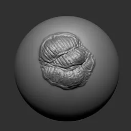3D Blender sculpting brush for detailed alien creature skin scales modeling.