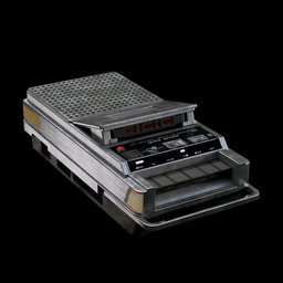 Detailed 3D model of a vintage tape recorder with realistic textures, optimized for Blender.