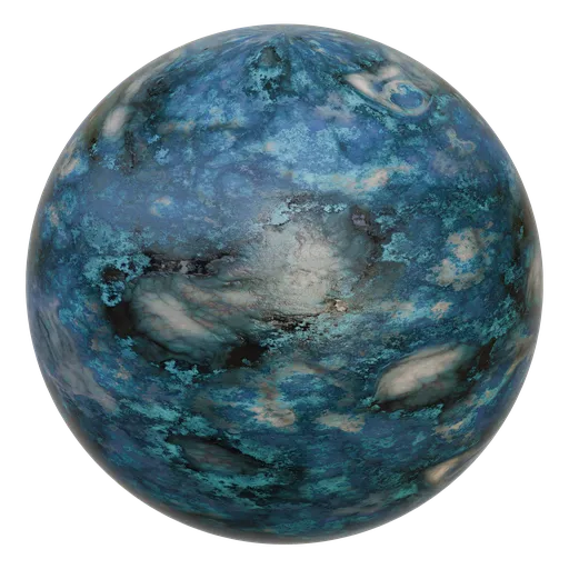 High-resolution Cobalt Blue Rock PBR material for 3D rendering and Blender artists.