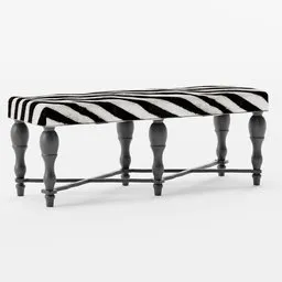 Zebra Upholostered Bench