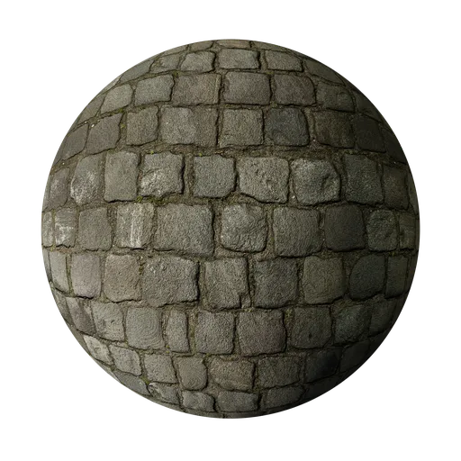 High-resolution seamless CobbleStone texture for PBR shader in 3D modeling.