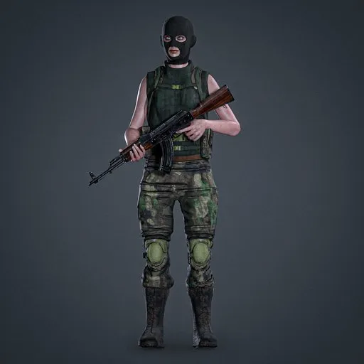 Female Military Soldier Rigged