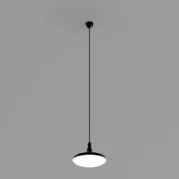 Sleek modern pendant light 3D model with disc-shaped shade for Blender rendering.