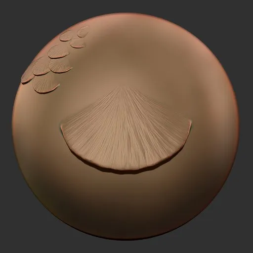 ER_Fish Scale 01 3D sculpting brush effect, detail enhancing scales pattern for Blender artists.