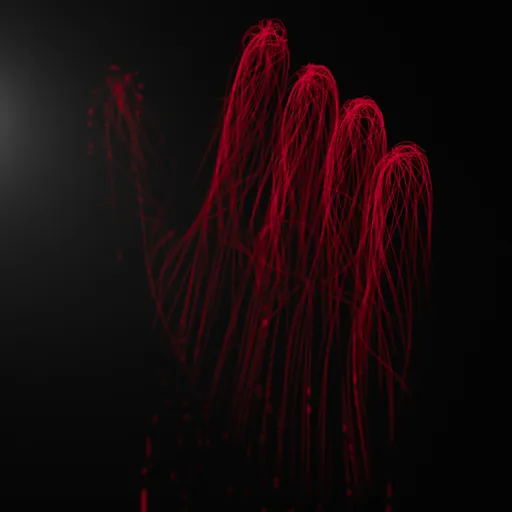 Abstract Glowing Red Digital Hand