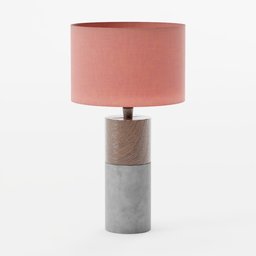 Concrete and wood table lamp