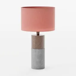 Concrete and wood table lamp