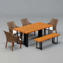 Outdoor Wicker Dining Set