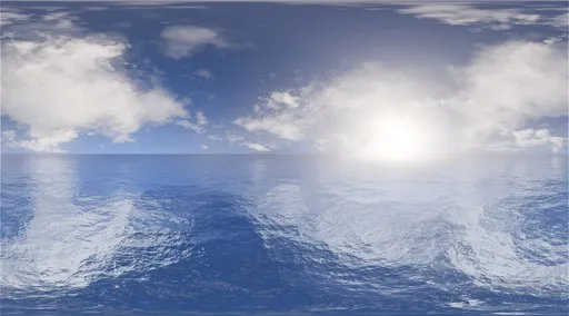 Bright ocean sunlight reflection