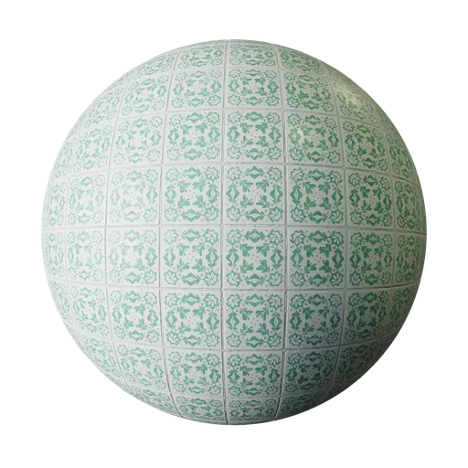 Decorative green tiles
