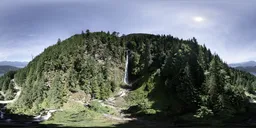 Aerial Waterfall Landscape Sunny