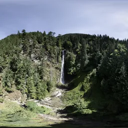 Aerial Waterfall Landscape Sunny