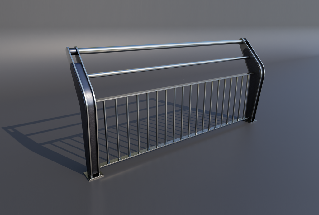 Railing 1A Straight | Architecture models | BlenderKit