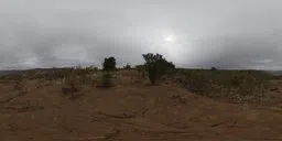 Dynamic range desert landscape under overcast sky for 3D scene lighting.