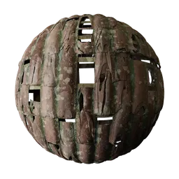 Highly detailed 4K PBR texture of severely damaged roofing tiles for Blender 3D and compatible applications.