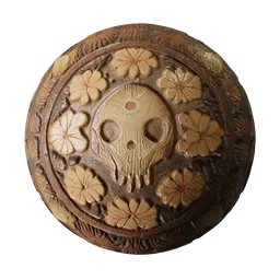 Wooden Skull Mandala - Stylized
