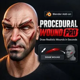 Procedural Wounds Pro: Draw Realistic Cuts, Scratches and Claw Marks on Any Mesh