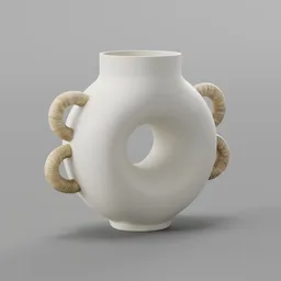 Round Speckled Cream Resin Vase