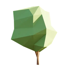 Low-poly geometric Blender 3D model tree suitable for quick rendering and game development. LOD ready.