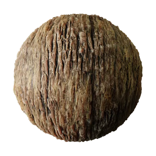 Detailed 2K tree bark PBR texture for 3D modeling in Blender, includes displacement for realistic rendering.