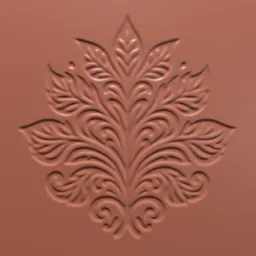 3D sculpting brush for Blender with detailed leaf filigree pattern for enhancing models with decorative elements.