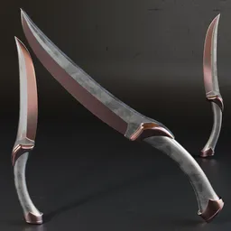3D Blender model of a ready-to-play, high-quality metal dagger for use in designing war game assets.