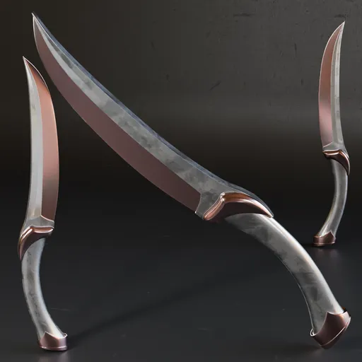 3D Blender model of a ready-to-play, high-quality metal dagger for use in designing war game assets.